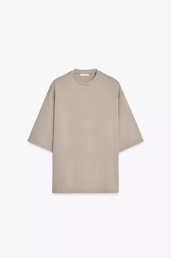REGULAR FIT - ROUND NECK - NORMAL LENGTH - SHORT SLEEVET-shirt made from a soft, opaque and compa... | Zara UK