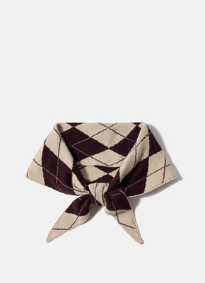 Neutral Argyle Knit Scarf | Mint Velvet