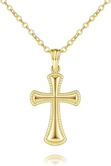 Gold Plated Cross Necklaces for Women 14K Gold Plated Cross Necklace for Women Pendant Necklace W... | Amazon (US)