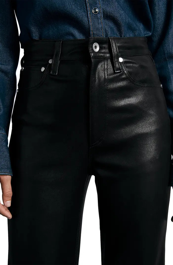 ICONS High Waist Ankle Cigarette Leather Pants | Nordstrom