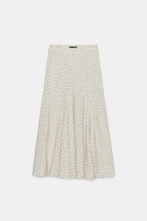 FLUID POLKA DOT MIDI SKIRT | Zara UK