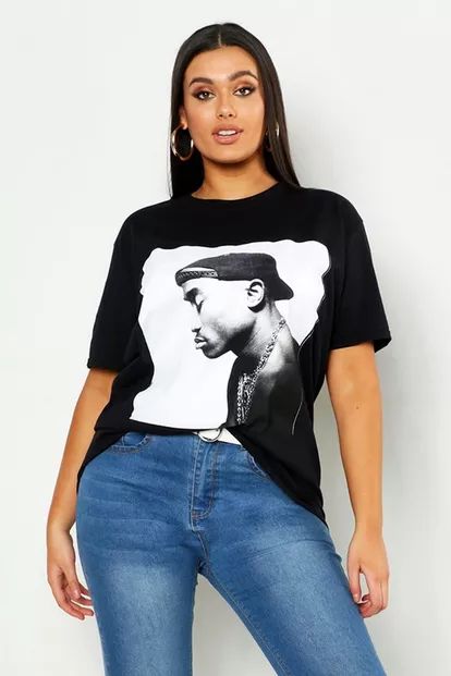 Plus Tupac License T-Shirt | Boohoo.com (US & CA)