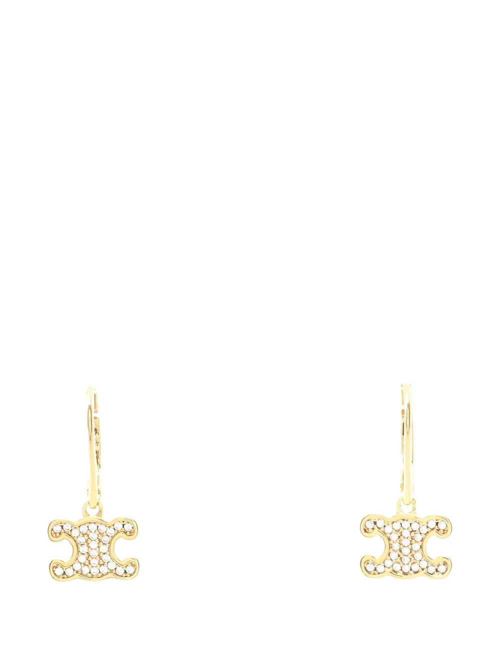 Celine Pre-Owned 2020s Triomphe rhinestone earrings - Gold | Farfetch Global