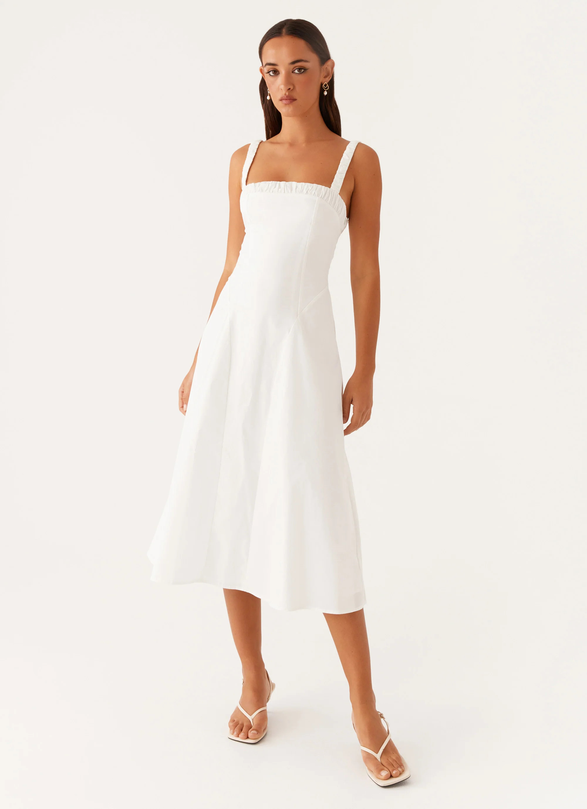 Enola Midi Dress - White | Peppermayo (Global)