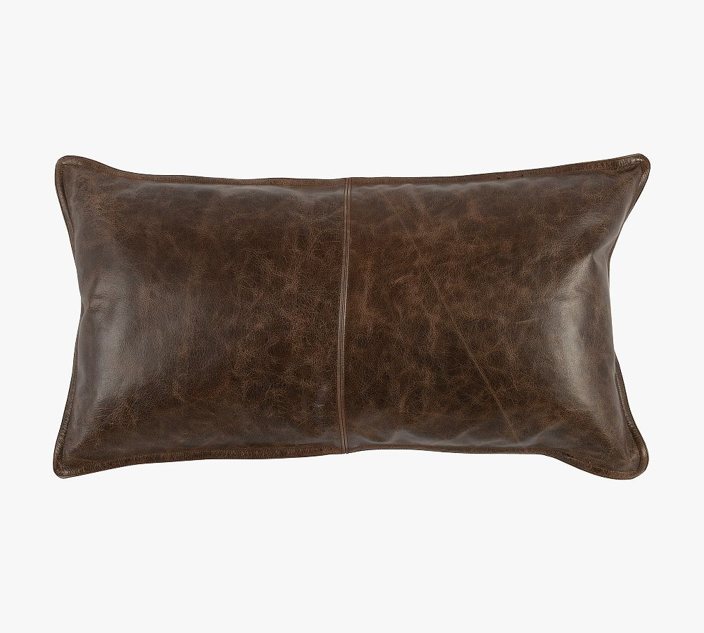 Gaona Leather Lumbar Pillow | Pottery Barn (US)