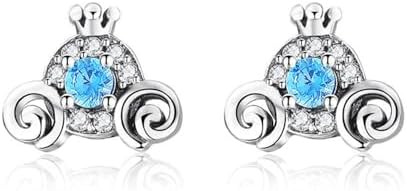 Cute Pumpkin Carriage Stud Earrings for Women 925 Sterling Silver Cubic Zirconia Vintage Luck Pri... | Amazon (US)
