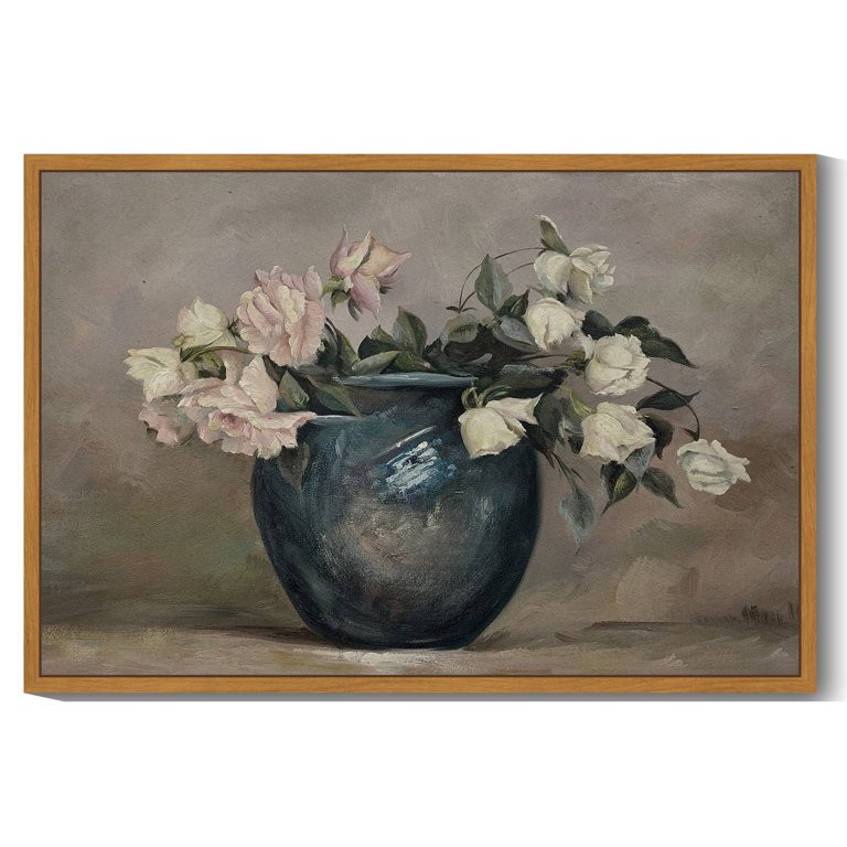 Drsoum Vintage 24x36in Natural Framed Landscape Canvas Wall Art Flower Classic Wall Prints Modern... | Walmart (US)