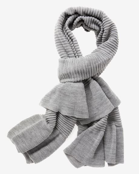 Ruffled scarf.Medium gris.1SIZE | RW&CO.
