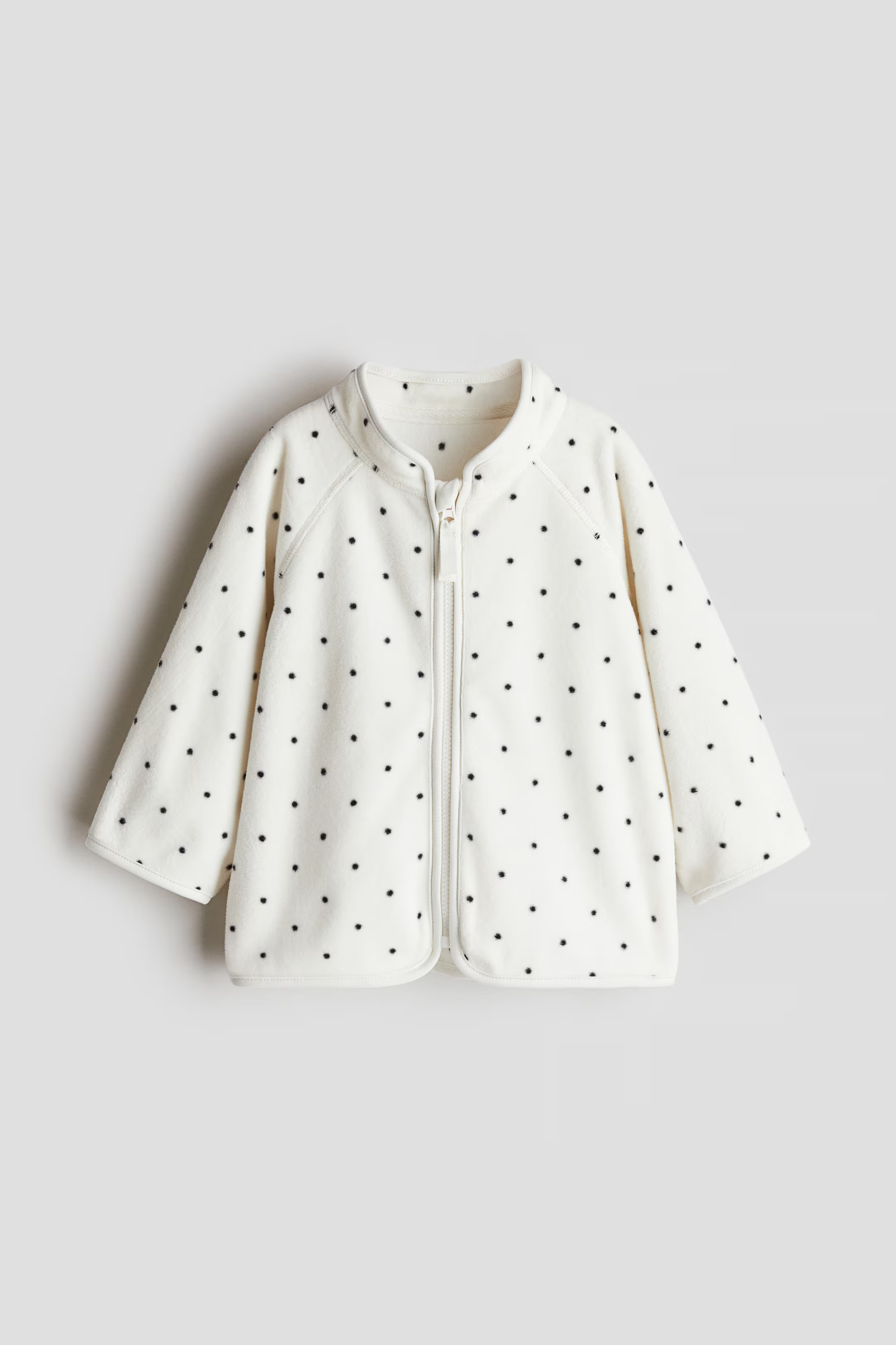 Fleece Jacket - White/dotted - Kids | H&M US | H&M (US + CA)
