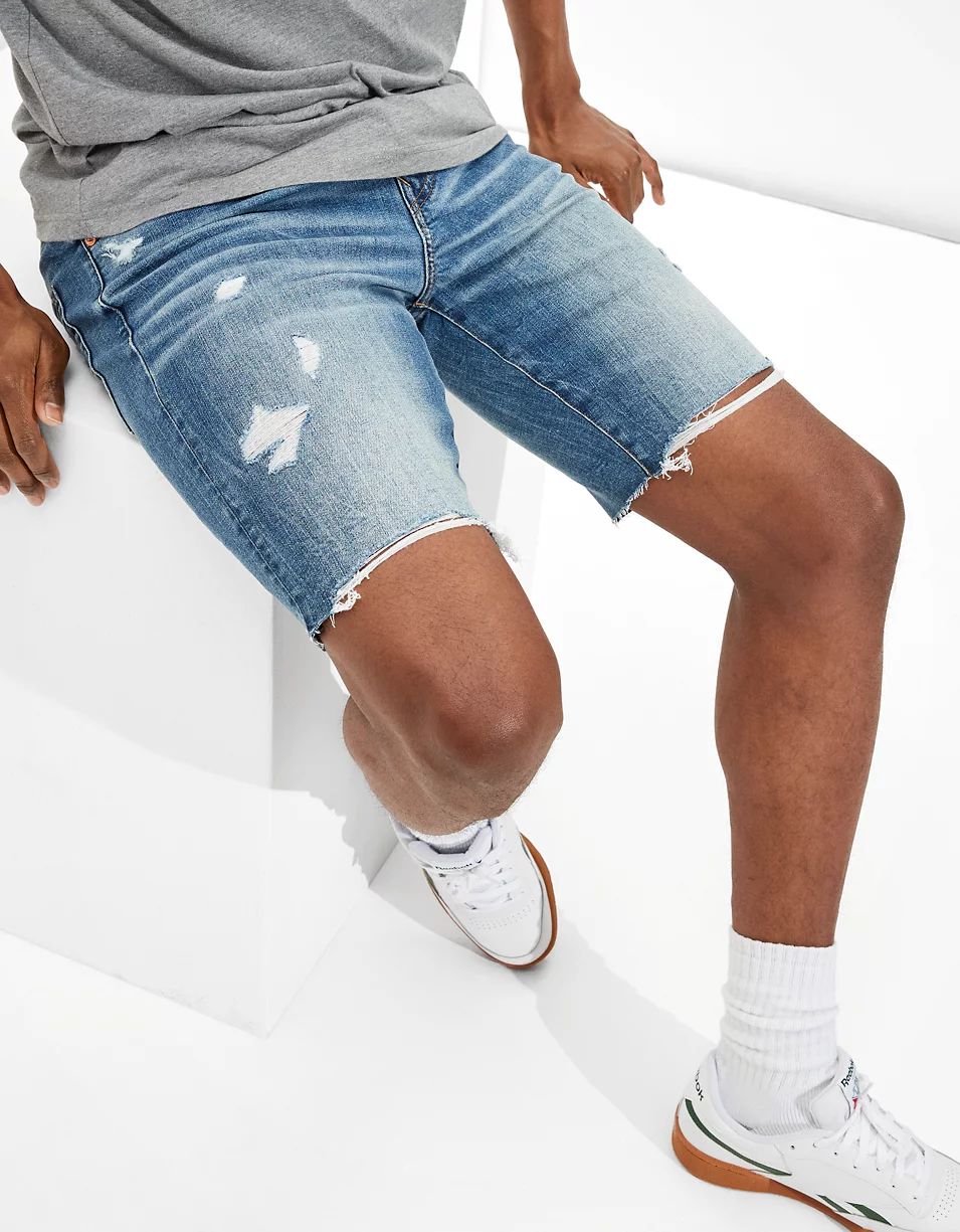 AE AirFlex+ Ripped Denim Short | American Eagle Outfitters (US & CA)