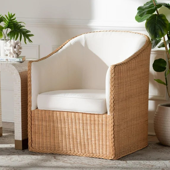 bali & pari Tessa Boho Arm Chair, Light Honey | Walmart (US)