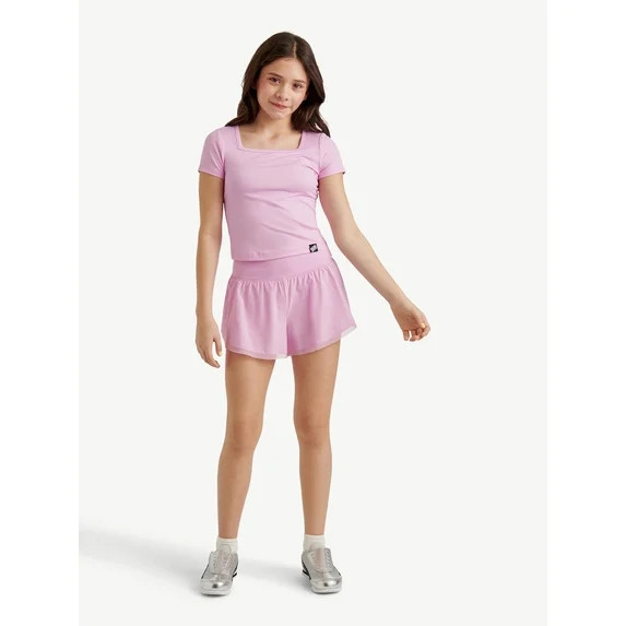 Justice Girls Mesh Hem Tulip Short Set, Sizes XS - XLP | Walmart (US)