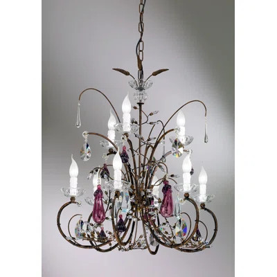 9 - Light Candle Style Classic / Traditional Chandelier with Wrought Iron Accents | Wayfair North America