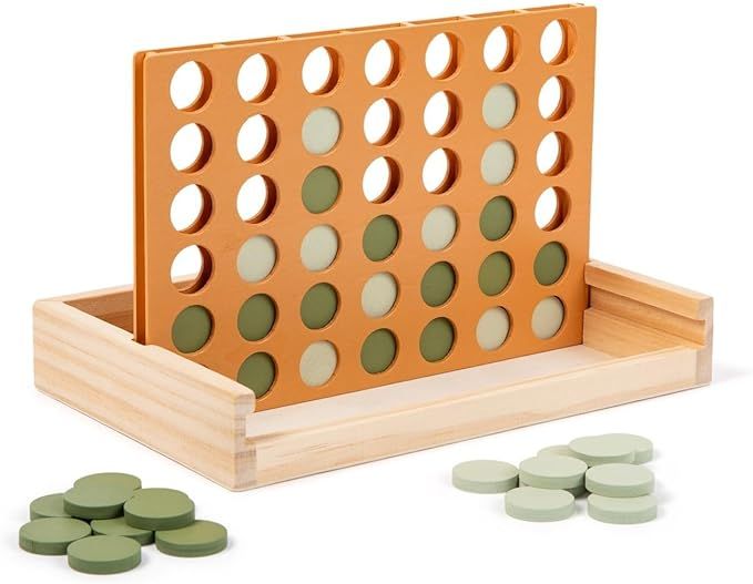 Wooden 4 in a Row Game- Aesthetic Board Games-Wooden Connect Four-Neutral Coffee Table Decor- Mon... | Amazon (US)