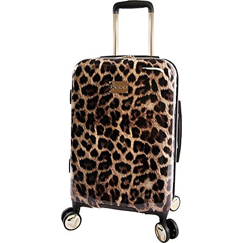 BEBE Women's Adriana 21" Hardside Carry-on Spinner Luggage,Telescoping Handles, Leopard, One Size | Amazon (US)