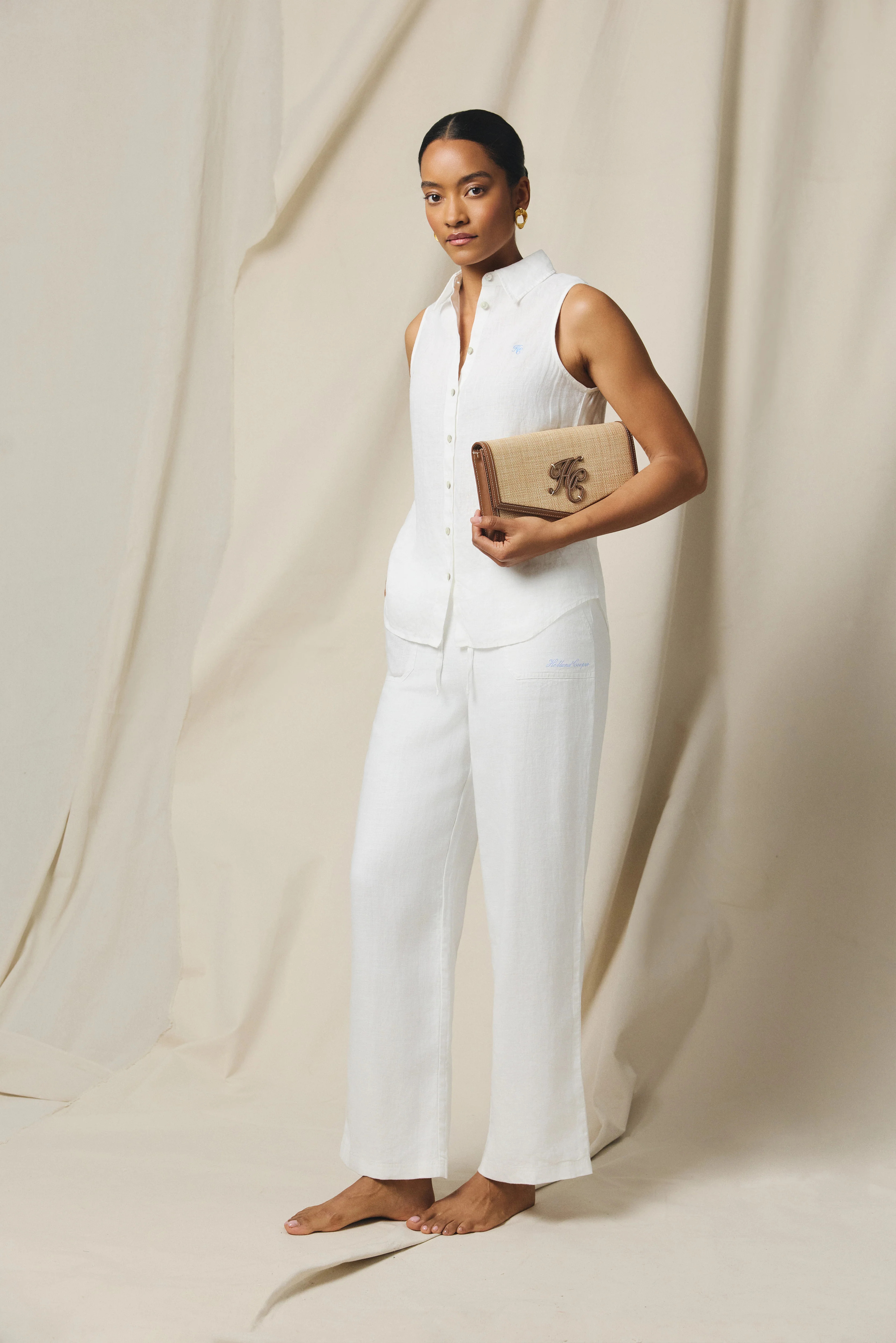 Amalfi Linen Trouser (White) | Holland Cooper