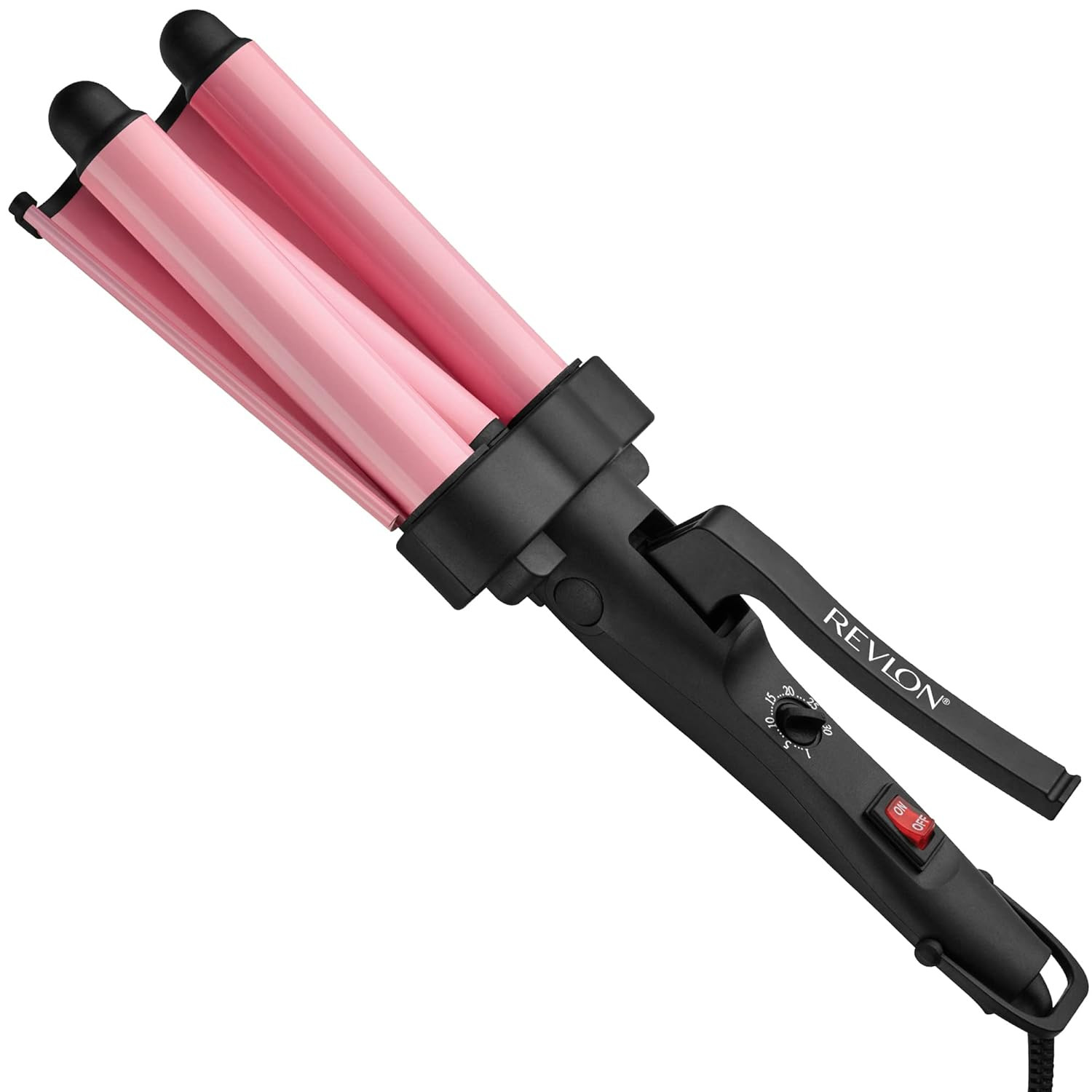 Revlon 3 Barrel Jumbo Hair Waver | Long-Lasting, Natural Looking Waves, (Pink) | Amazon (US)