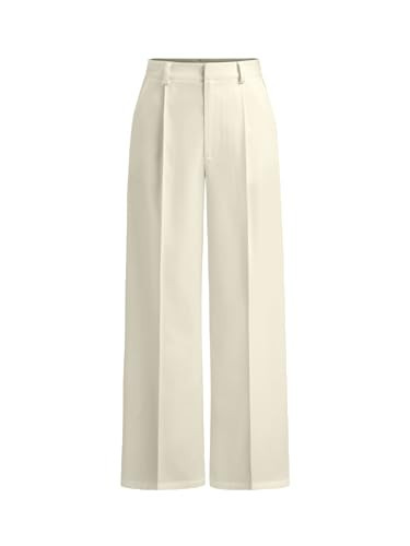 CIDER Women's Pleated Straight Leg Dress Pants: Beige, S Petite | Amazon (US)