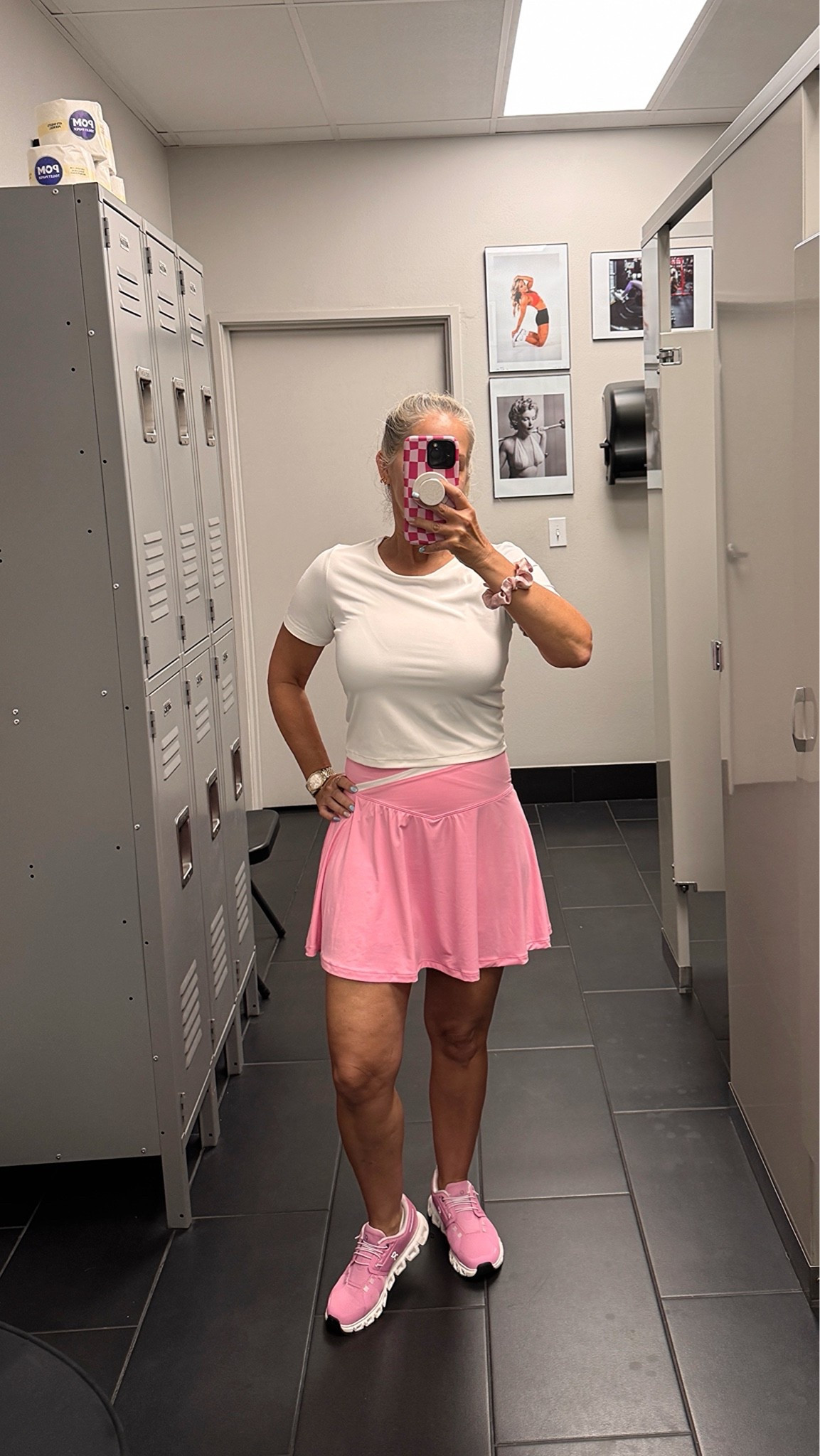 When the outfit is cute enough to make you actually want to show up for leg day. 💕 Linking today’s strength-training look because y’all asked! The pink skort is such a fun summer activewear find. 🎀#WorkoutStyle #AthleisureLook #PinkOutfit #LTKFitness

#LTKActive #LTKootd #LTKfitnessgoals #LTKOver40