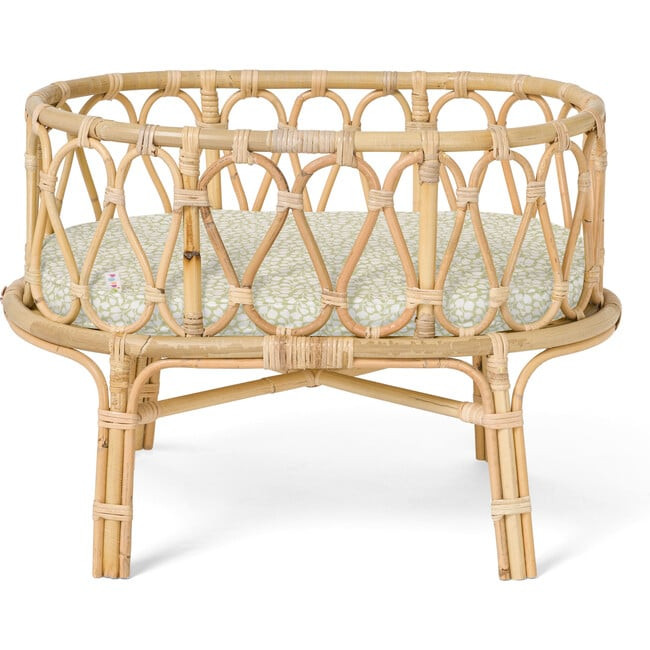 Rattan Doll Crib, Olive Leaves | Maisonette