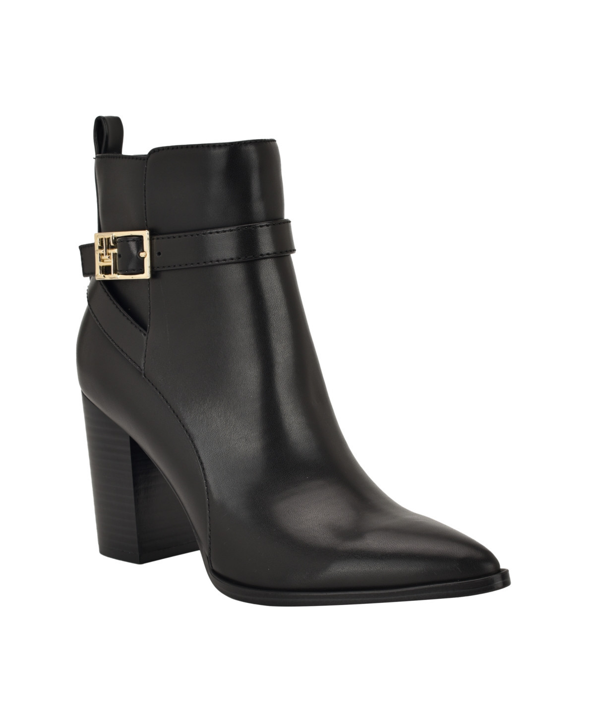 Tommy Hilfiger Women's Miriaha High Block Heel Dress Booties - Black | Macy's
