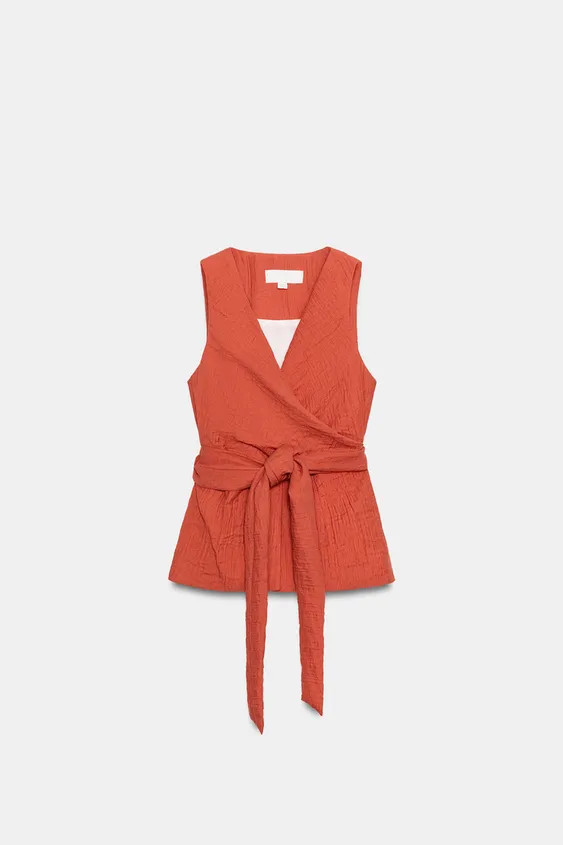 WAISTCOAT WITH TIE | Zara US