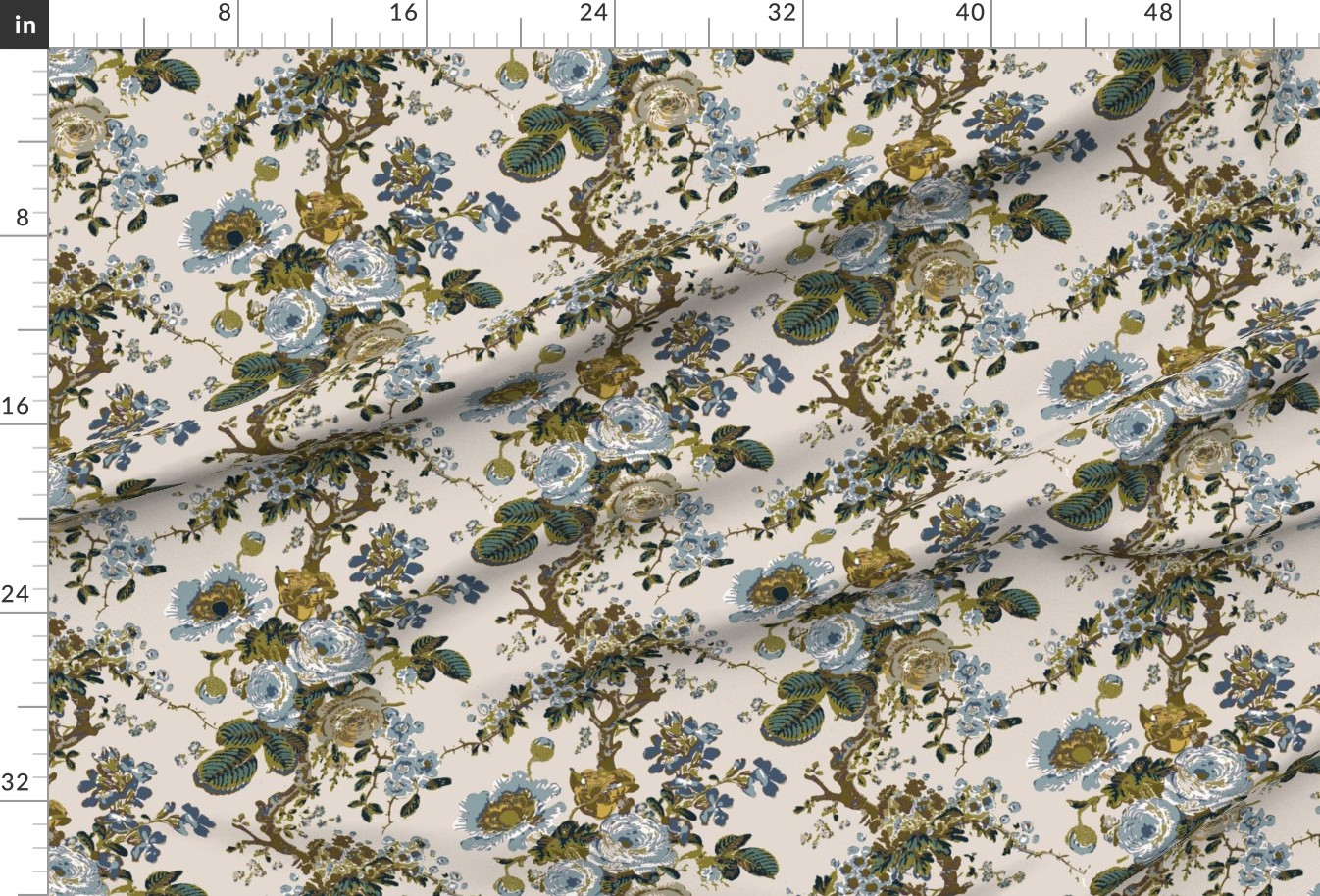 Lydia's Floral Paige Olive Fabric | Spoonflower | Spoonflower