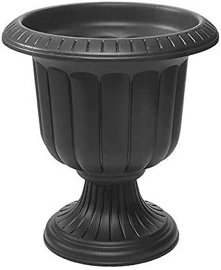 Zhehao 4 Pcs Plastic Urn Planter, 10 x 11.5 Inch, Black, Indoor Outdoor, with Pedestal Style for ... | Amazon (US)