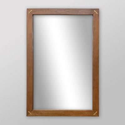 24" x 36" Wooden Wall Mirror Brown - Threshold™ | Target