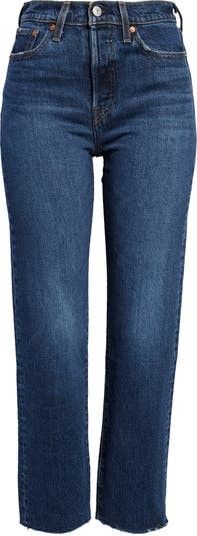 Levi's® Women's Wedgie Raw Hem Straight Leg Jeans Blue Jeans Outfit Fall Outfits 2022 Budget Fashion | Nordstrom