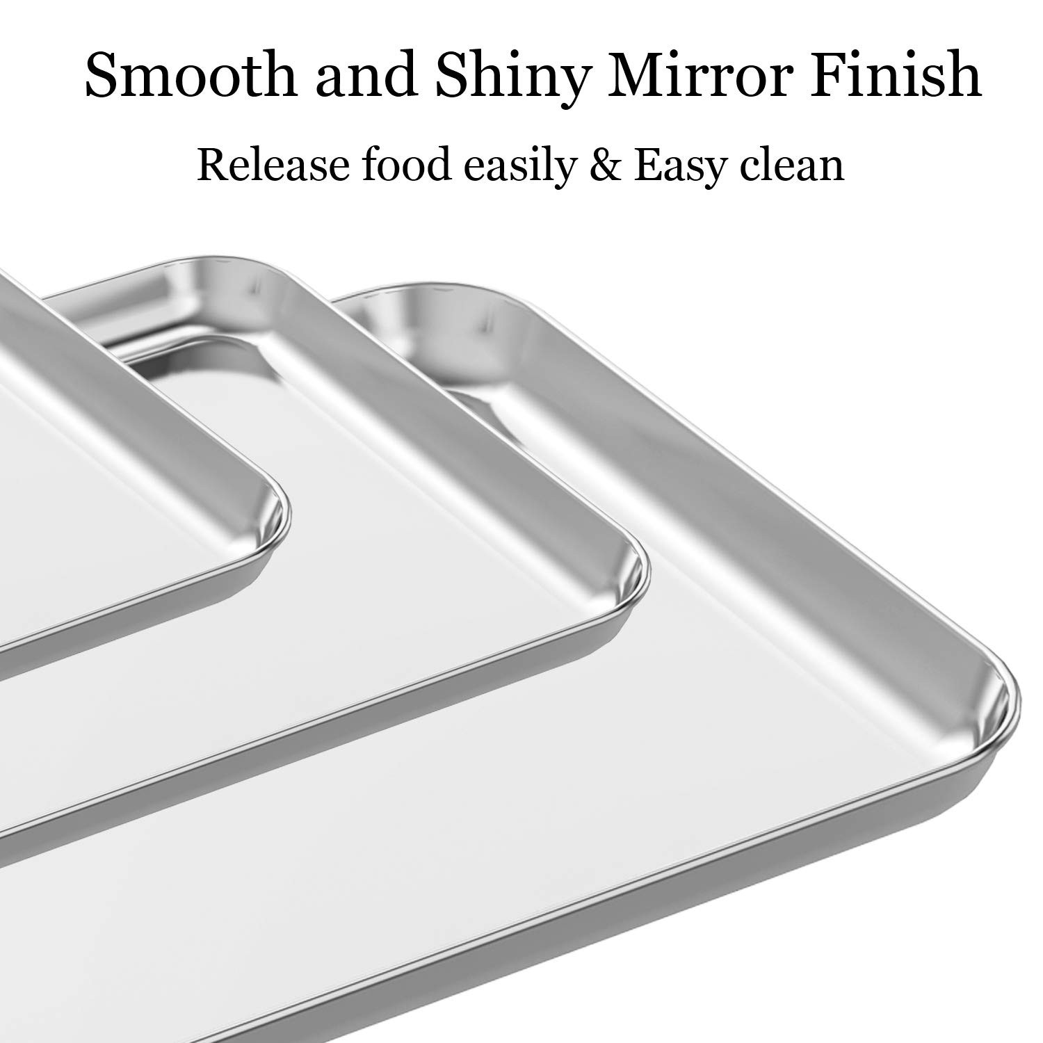 Wildone Baking Sheet Set of 3, Stainless Steel Cookie Sheet Baking Sheet Pan, 9/12/16 Inch, Non T... | Amazon (US)