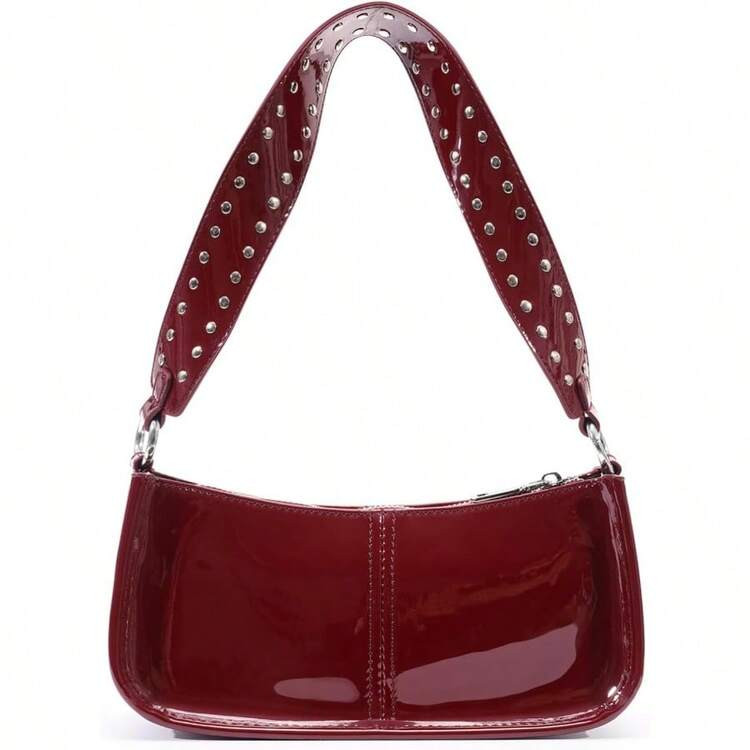 Red Vinatage Y2K Studded Purse | SHEIN