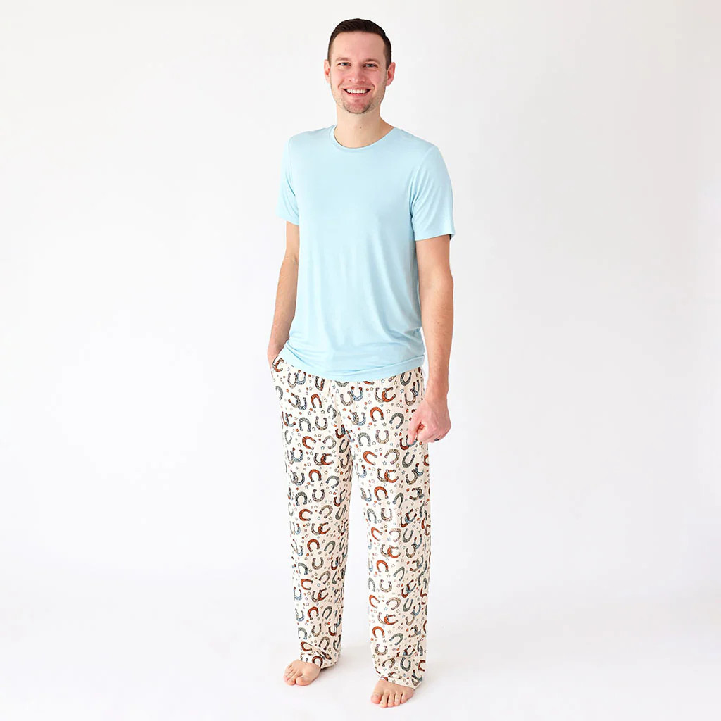 Horseshoe Cream Mens Short Sleeve Pajamas | Kidd | Posh Peanut