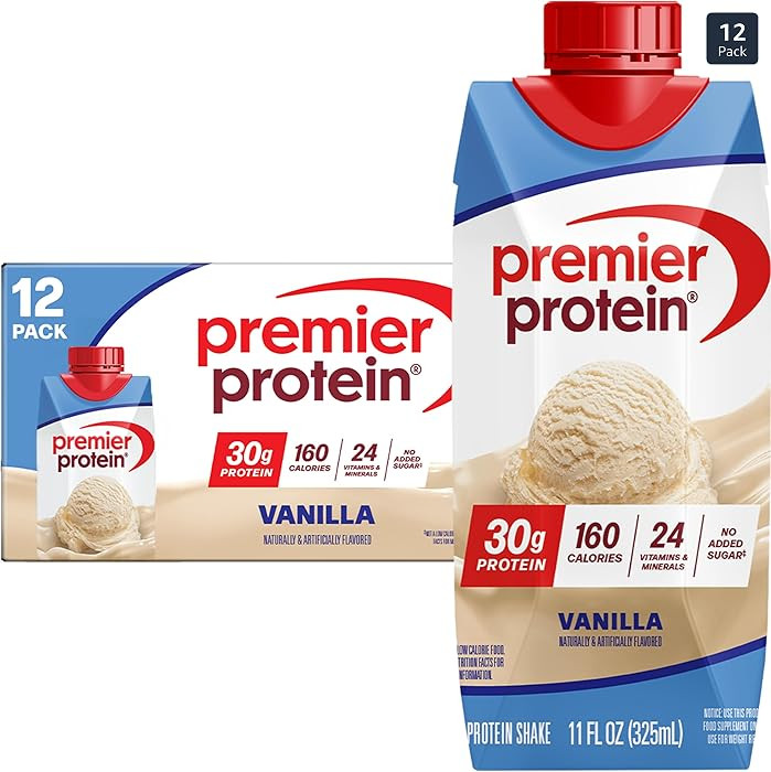 Premier Protein Shake, Vanilla, 30g Protein, No Added Sugar, 24 Vitamins & Minerals to Support Im... | Amazon (US)