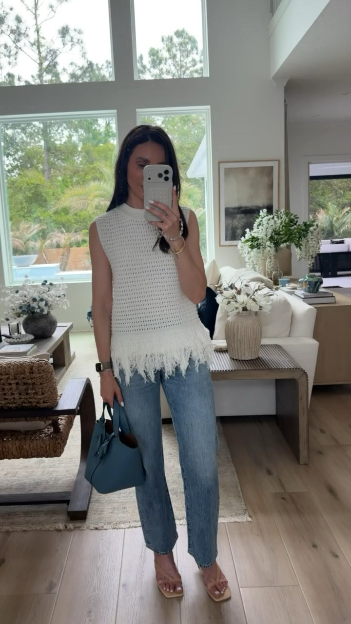Zara inspired top, fringe top, fringe outfit, casual chic, jelly kitten heels, spring style, summer outfit, anna monteiro, annabrstyle

#LTKOver40 #LTKootd