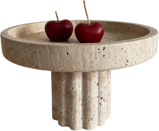 Natural Marble Decorative Tray, Scalloped Modern Vanity Organizer for Perfume, Candles, Jewelry D... | Amazon (US)