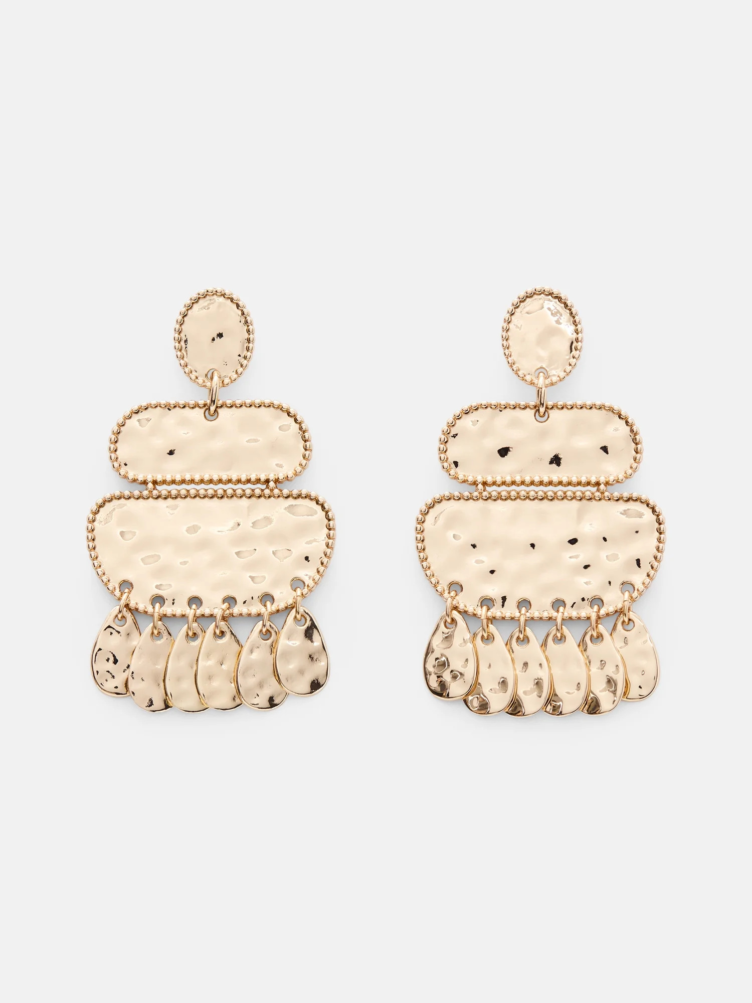 Scenario Women's Gold‑Tone Geometric Hammered Drop Earrings | Walmart (US)
