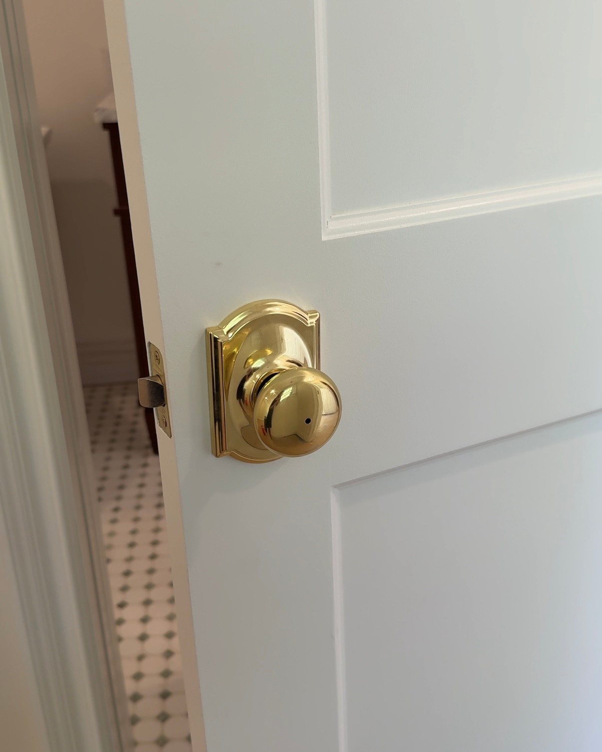 Door knobs - Polished Brass
Schlage Plymouth passage door knob set with decorative camelot trim 

#LTKHome