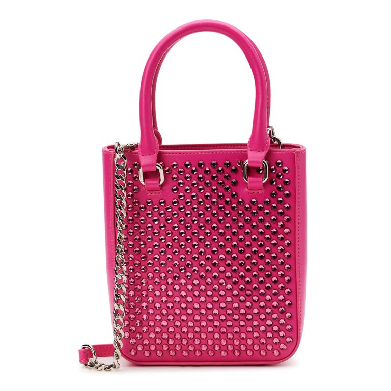 No Boundaries Women's Contemporary Tote Crossbody Handbag, Fuchsia Thrill | Walmart (US)