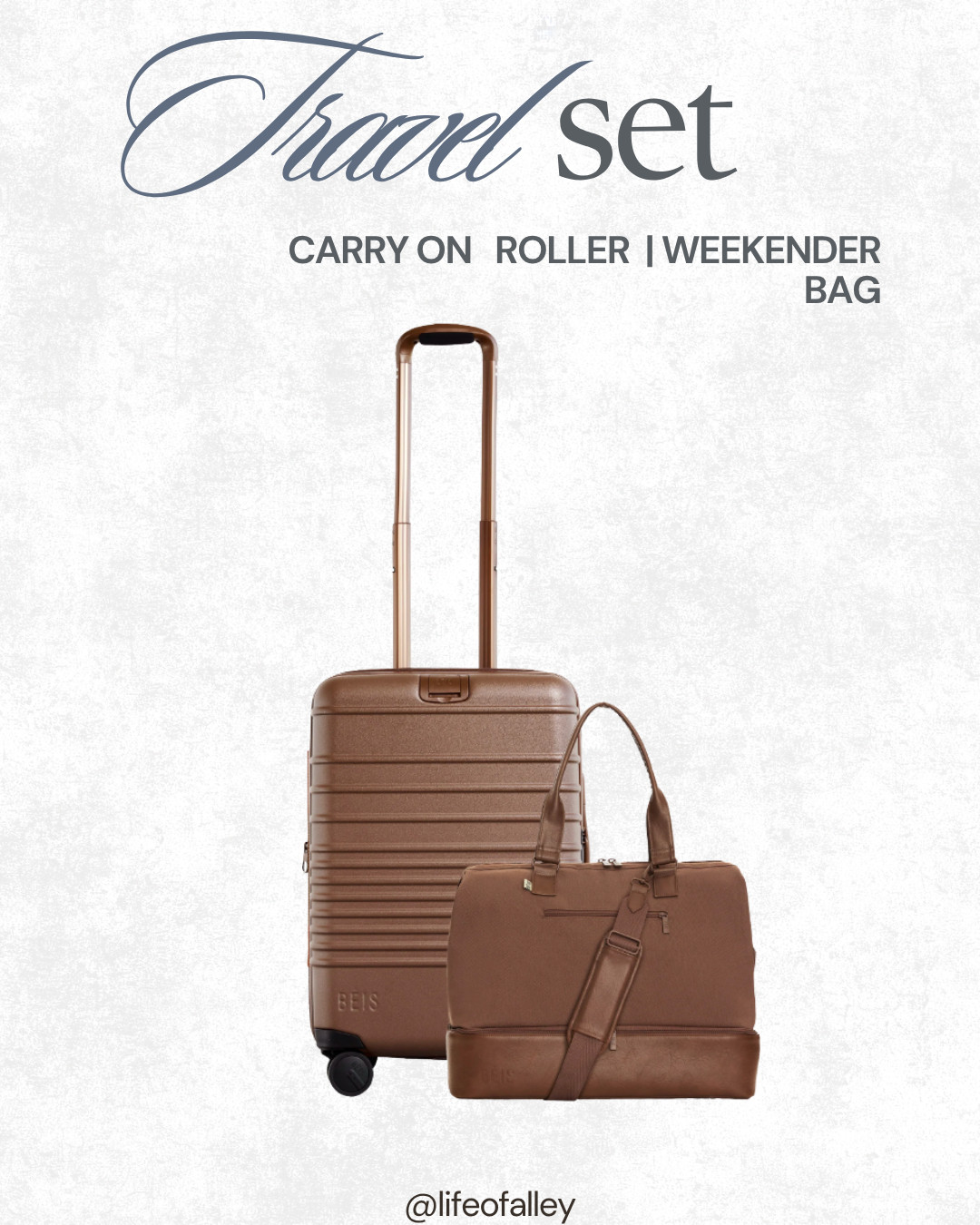 My go-to travel set from Beis! Weekender bag and carry-on roller bag set is on sale now! 

 #LTKTravel
