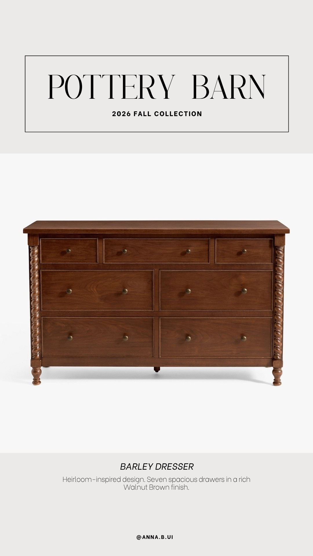 A beautiful new bedroom find from Pottery Barn! ✨ The Barley Dresser brings timeless character with its classic design and rich Walnut Brown finish. 🤎 I’ve linked it, more from the Barley collection, and similar dresser styles in my LTK! 💫 @Pottery Barn #dresser #bedroomfurniture #bedroomstorage

#LTKHome #LTKSaleAlert