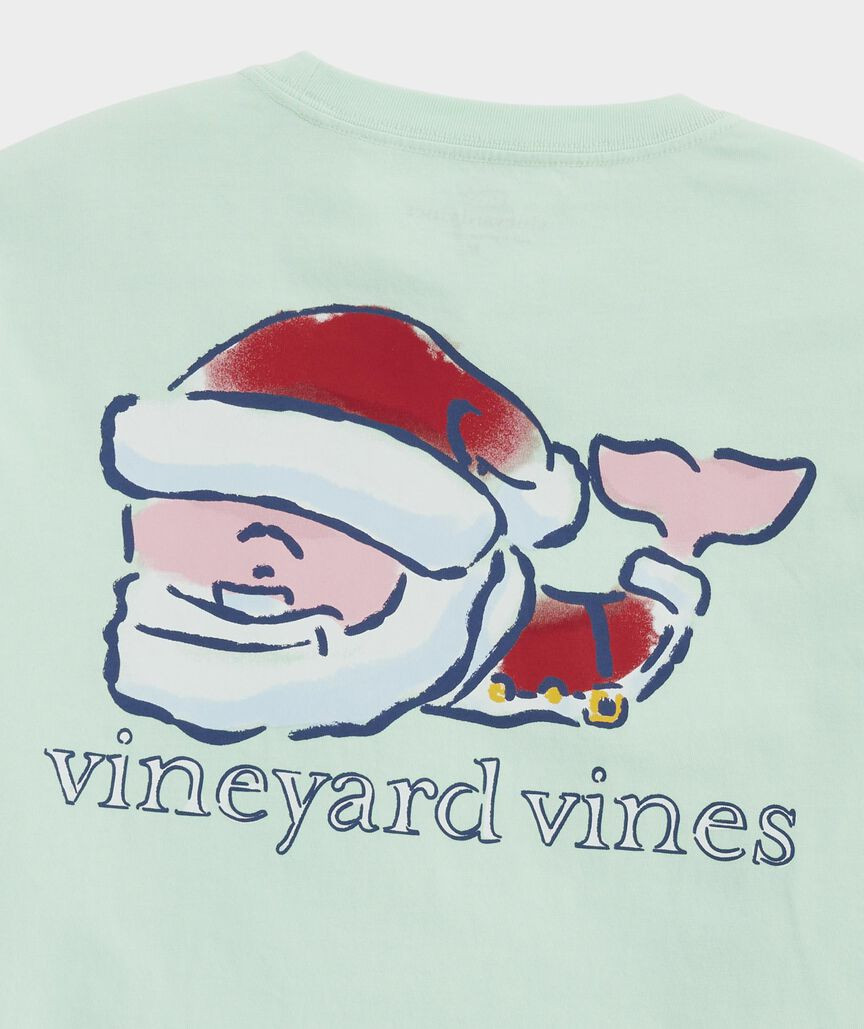 Watercolor Santa Whale Long-Sleeve Pocket Tee | vineyard vines