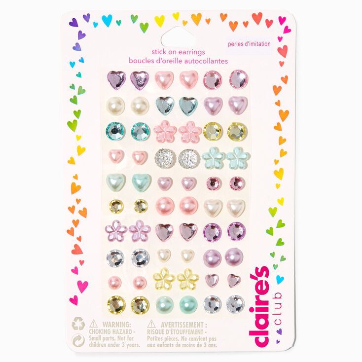 Claire's Club Pastel Stick On Earrings - 30 Pack | Claire's (US)