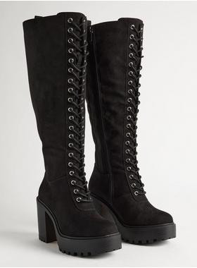 Lace-Up Heeled Knee Boot (WW) | Torrid (US & Canada)