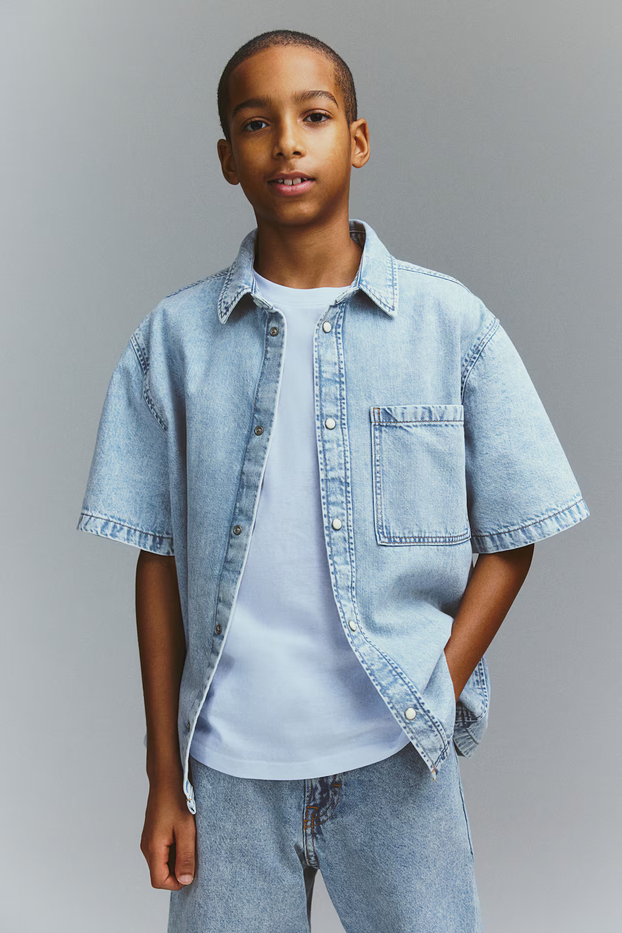 Short-Sleeved Denim Shirt | H&M (US + CA)