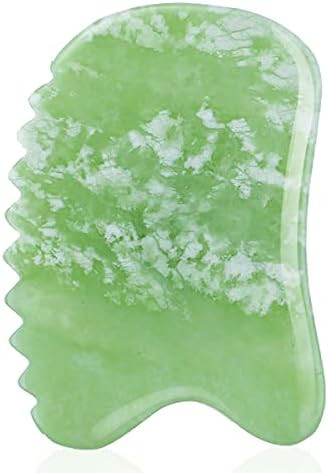 Kimkoo Gua Sha Facial Scraping Tool,100% Real Natural Jade Stone for Skin Care,Massage Tool for Face | Amazon (US)