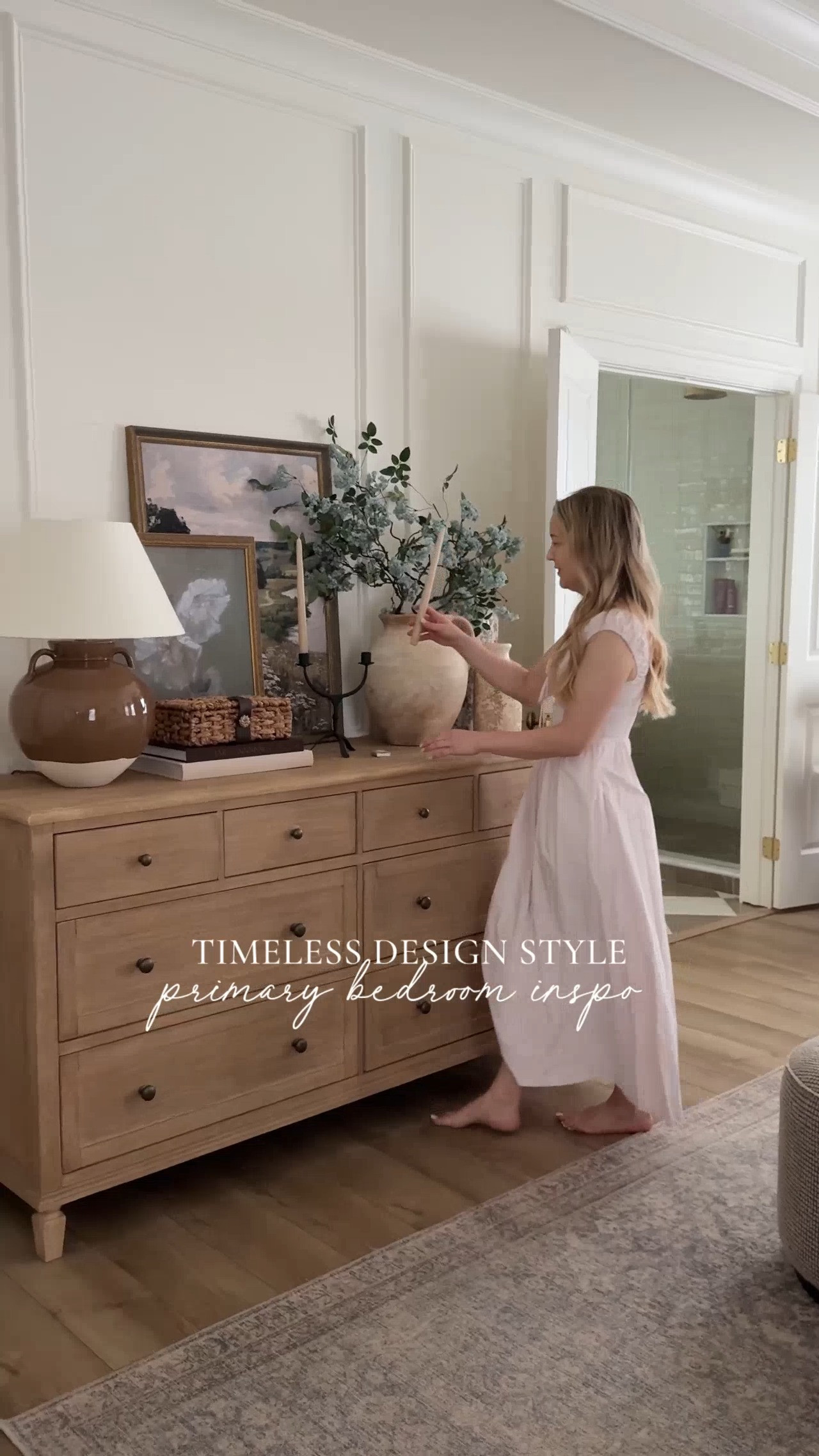 Timeless design style in my primary bedroom featuring the prettiest candelabra from my friends @jennas.home new collection with @Cottagehome

I love how all of these finds can seamlessly transition into any style or season to create an elevated and refined space. 

Comment “shop” for all of the details and use code: alexis10 to save.

Home finds, neutral home inspo, primary bedroom refresh, collected style, neutral wood tones, furniture favorites, summer refresh, fall transition inspo, linen upholstered bed, faux florals, dresser details, summer dress, vase details, vintage style area rug, neutral nightstand, pinch pleat curtain, linen details, cozy chaise lounge, collected throw pillow, Abercrombie, Wayfair, Pottery Barn style, Cottage Home, Two Pages, Loloi, Amber Lewis, Quince, Four Hands, McGee and Co, shop the look!

#LTKSeasonal #LTKHome