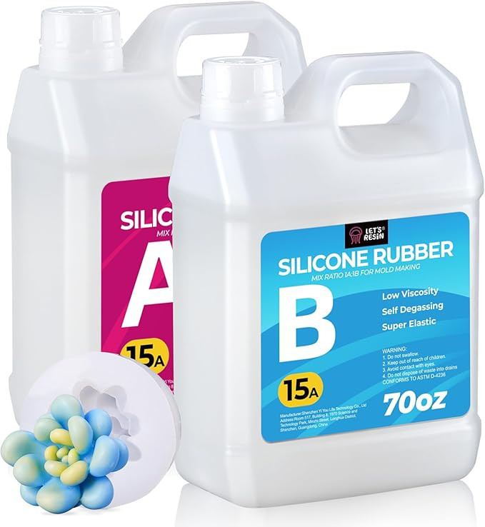 LET'S RESIN Silicone Mold Making Kit Liquid Silicone Rubber 140oz/1 Gallon Translucent Clear Mold... | Amazon (US)