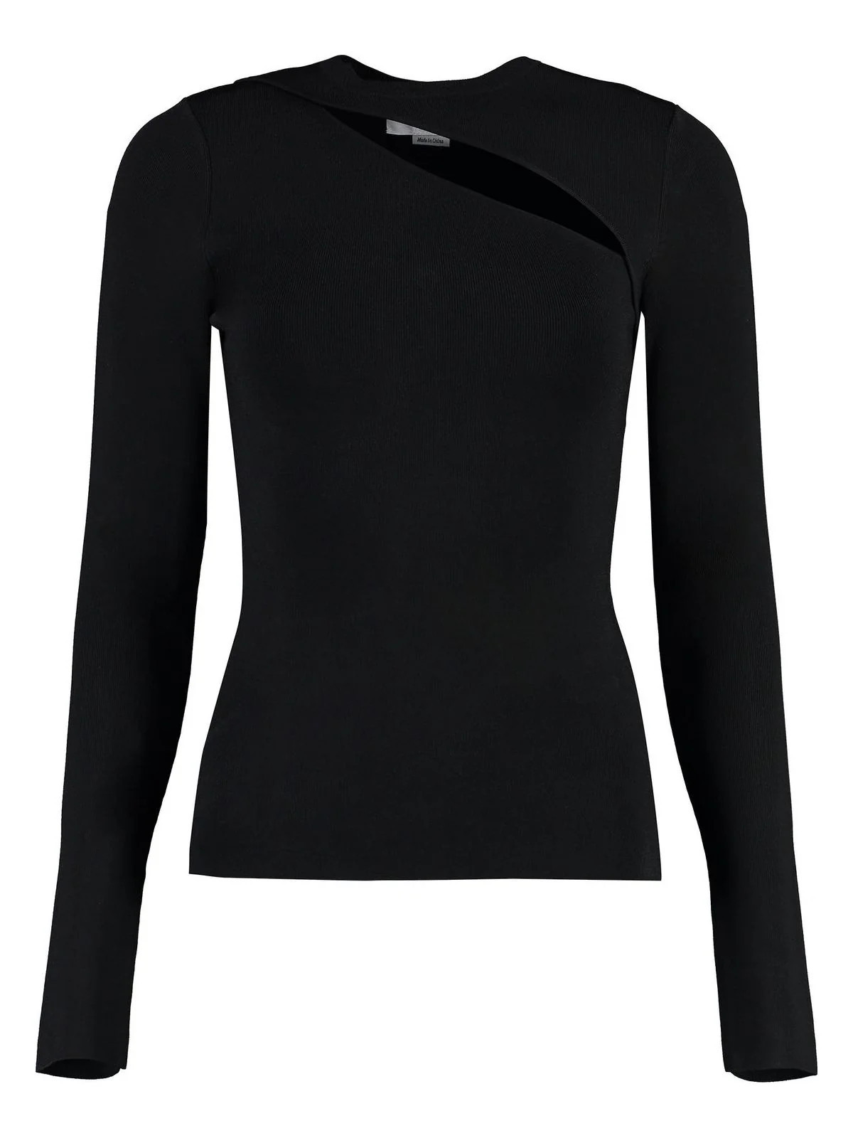 Victoria Beckham Women's Knitted T-Shirt in Black | Size 8 | 1123KTP004237A Color 001 | LOZURI