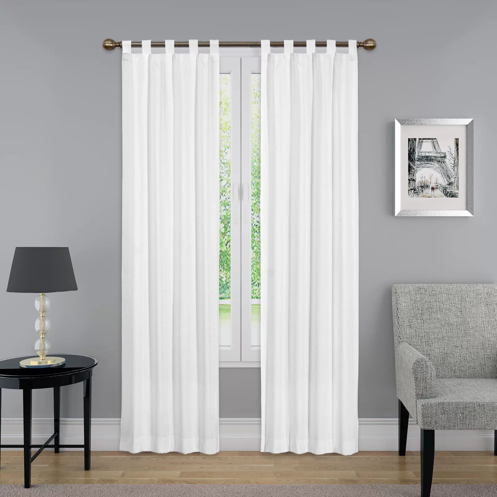 Barretti Cotton Blend Solid Sheer Tab Top Curtain Panels (Set of 2) | Wayfair Professional